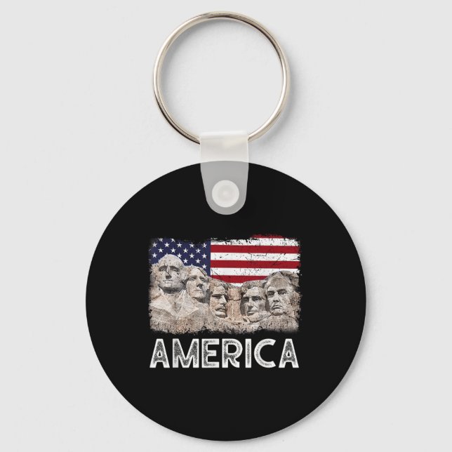Trump President 45:e Rushmore Mount American Flagg Nyckelring (Framsida)