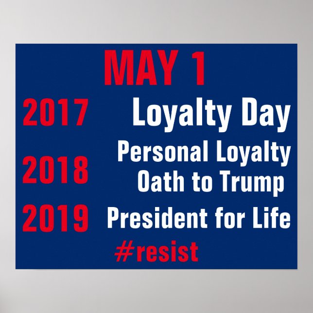 Trump President for Life Resistst Persist Protest Poster (Framsidan)