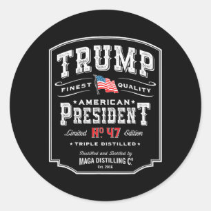 Trump President N 47 Vintage Whiskey Usa 1 Runt Klistermärke