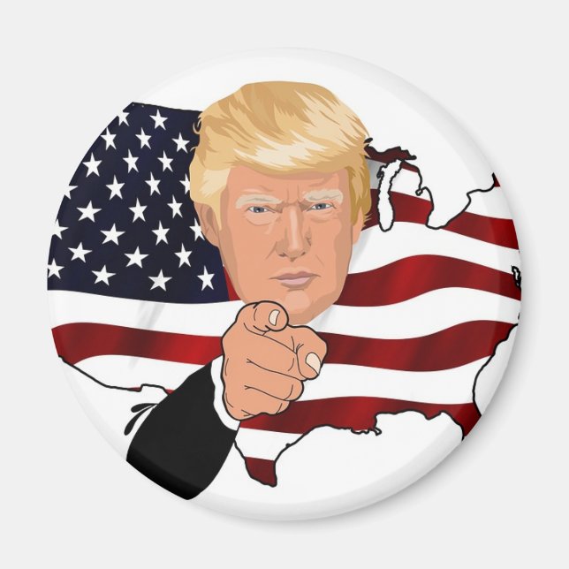 Trump President Onkel Sam Usa America Flagga Magnet (Framsidan)