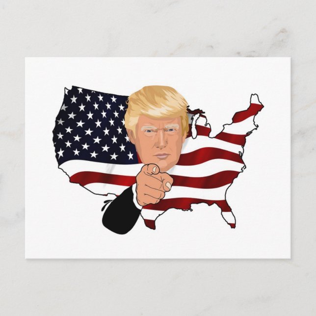 Trump President Onkel Sam Usa America Flagga Vykort (Framsida)