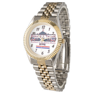 Trump President Red Blue Vintage Bracelet Watch Armbandsur