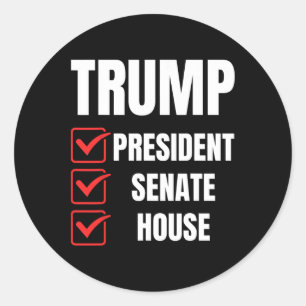 Trump President Senate House Runt Klistermärke