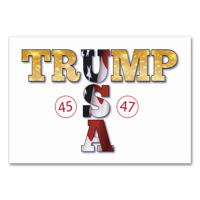 Trump Presidenten 💪 Guld USA Bordsnummer (Framsidan)