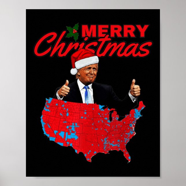 Trump Presidentvalresultat Karta Funny Chri Poster (Framsidan)