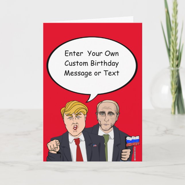 Trump Putin Birthday Card - Anpassa ditt meddeland Kort (Framsida)