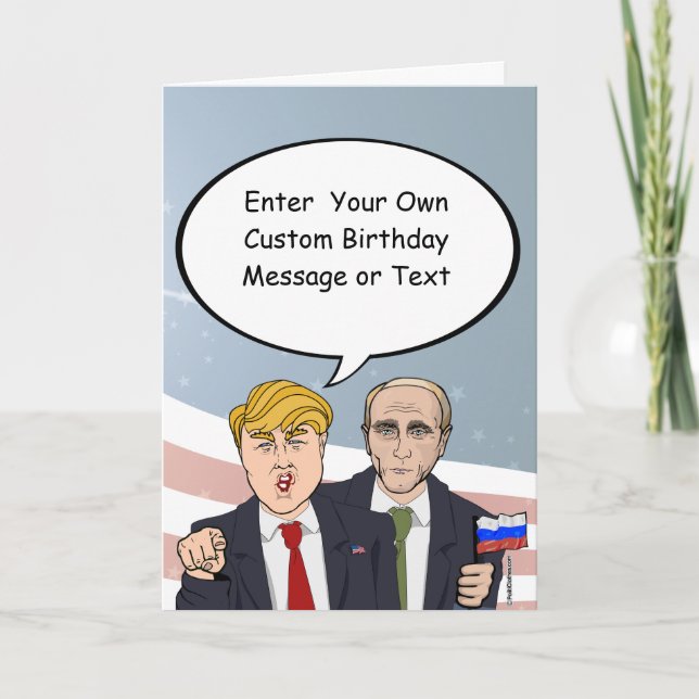 Trump Putin Birthday Card - Anpassa ditt meddeland Kort (Framsida)