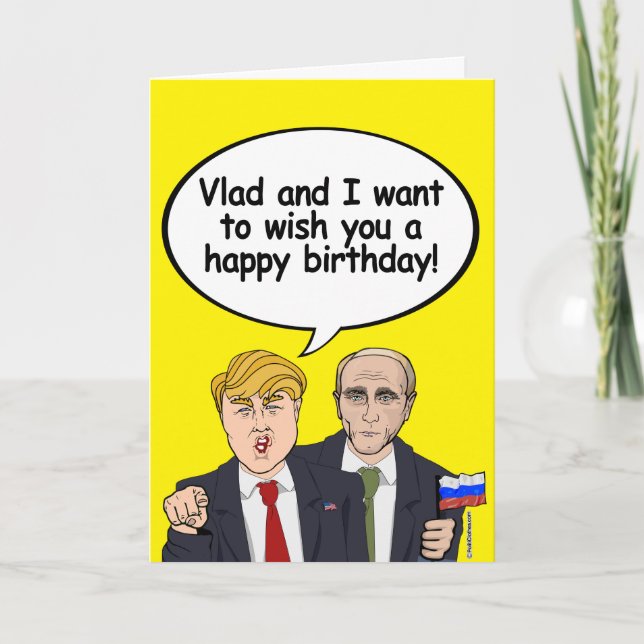Trump Putin Birthday Card - Vladamir och jag önska Kort (Framsida)