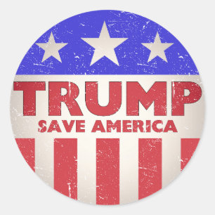 Trump Rädda Amerika Vintage Retro Nostalgisk Runt Klistermärke