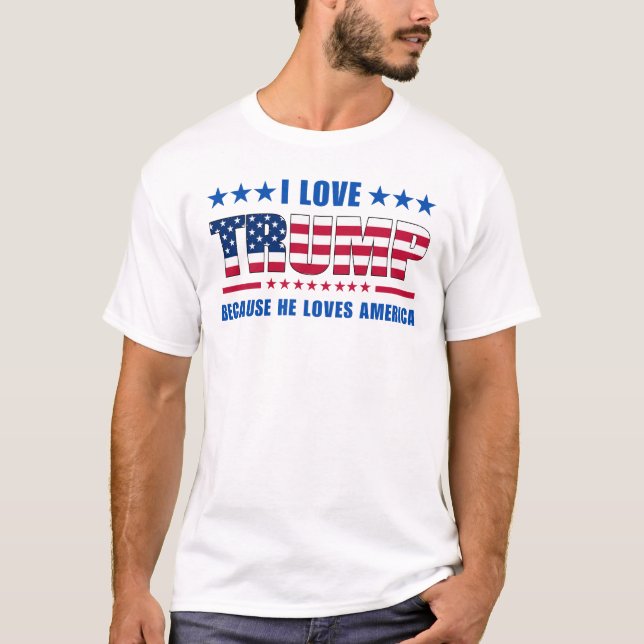Trump Rally I Kärlek Trump för Kärlek Amerika T Shirt (Framsida)