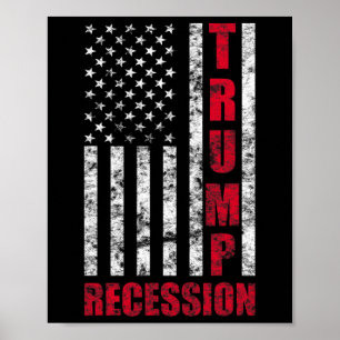Trump-recession Roligt Present För Anti-Trump För Poster