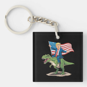 Trump ridande Dinosaurie T Rex USA Amerikansk Flag