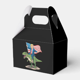 Trump ridande Dinosaurie T Rex USA Amerikansk Flag Presentaskar