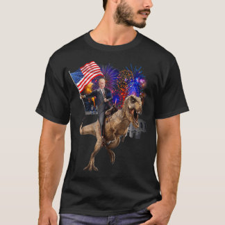 Trump Riding a Dinosaur Tre Suppor Trump 2020 T Shirt