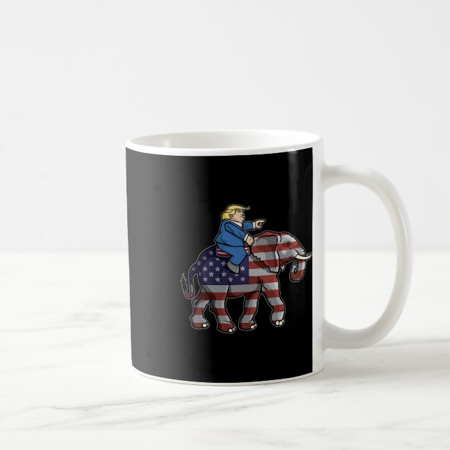 Trump Riding Elephant Republicans Shirt Gift Kaffemugg (Höger)