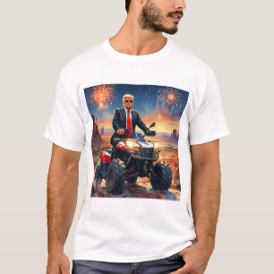 Trump ridning ATV in Monument Valley Fireworks USA T Shirt