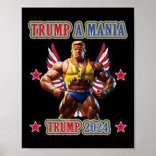 Trump Roligt Brottning Trumpamania Republikansk Ko Poster