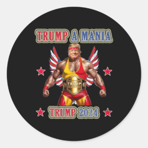 Trump Roligt Wrestling Trumpamania Republikanska K Runt Klistermärke