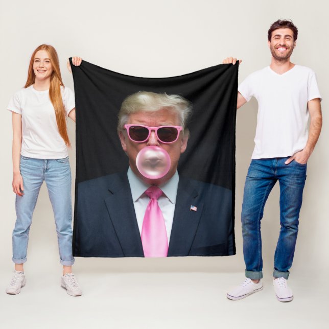 Trump Rosa Bubble Gum President 47 USA Fleecefilt (På plats)