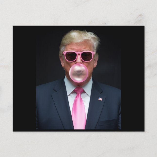 Trump Rosa Bubble Gum President 47 USA Flygblad (Framsidan)