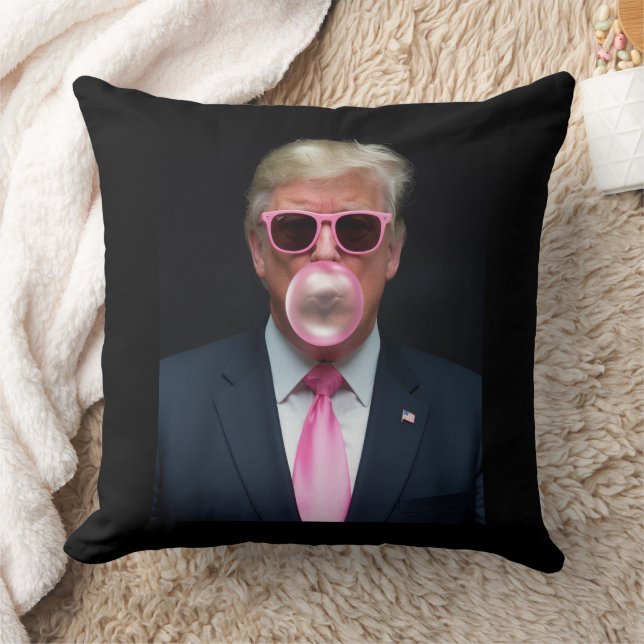 Trump Rosa Bubble Gum President 47 USA Kudde (Filt)