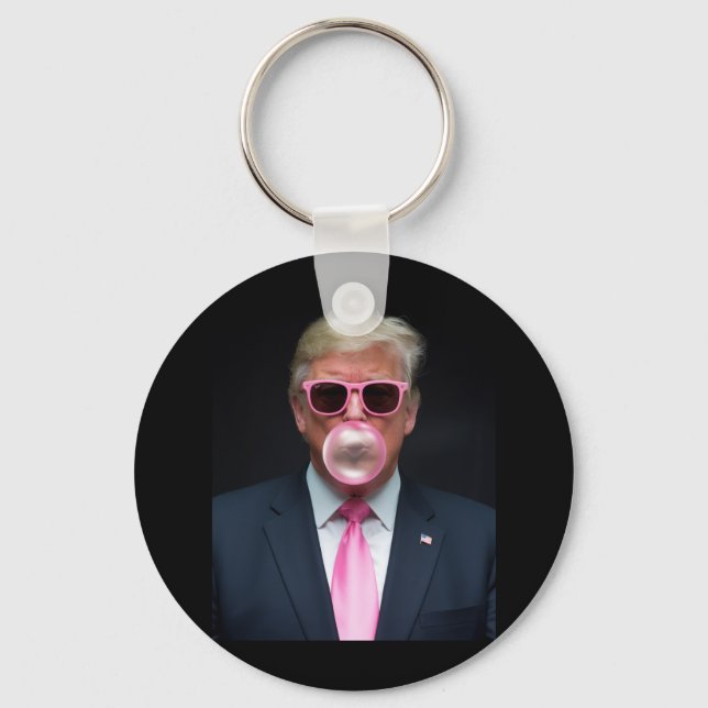 Trump Rosa Bubble Gum President 47 USA Nyckelring (Framsida)
