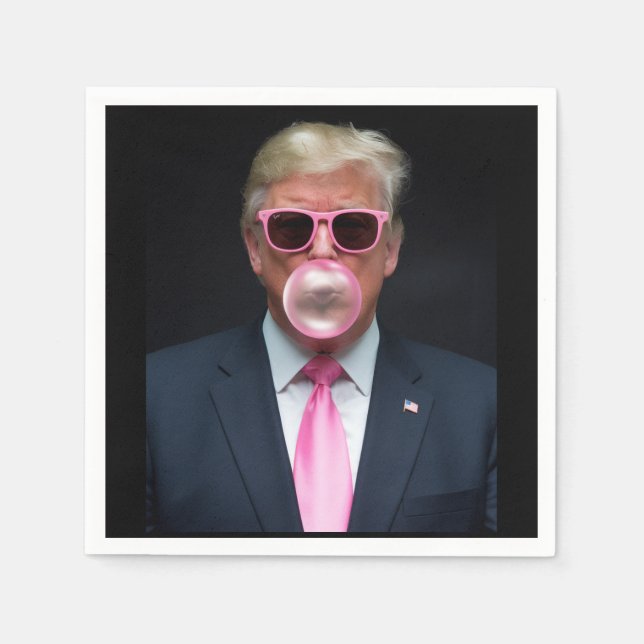 Trump Rosa Bubble Gum President 47 USA Pappersservett (Framsidan)