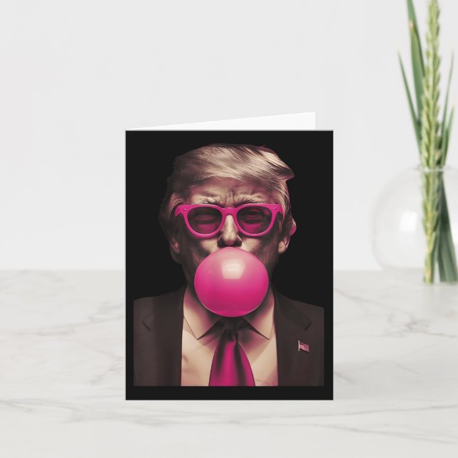Trump Rosa Bubblegum Funny Kort (Framsida)
