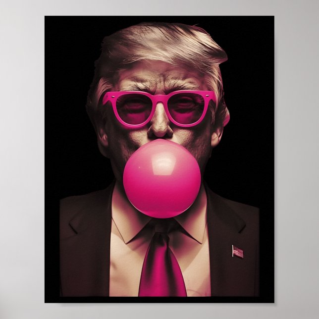 Trump Rosa Bubblegum Funny Poster (Framsidan)