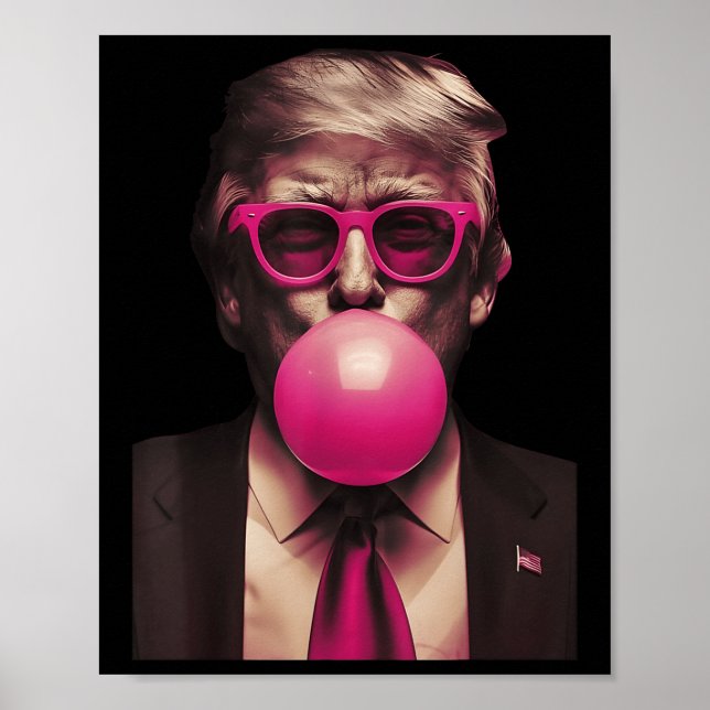 Trump Rosa Bubblegum Funny Poster (Framsidan)