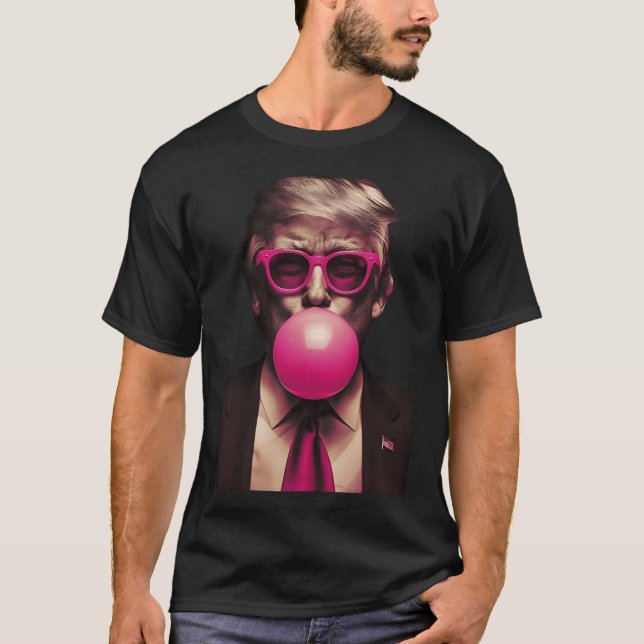 Trump Rosa Bubblegum Funny T Shirt (Framsida)