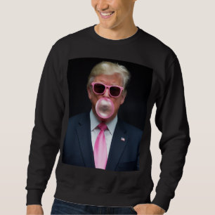 Trump Rosa Bubblegum President 47 USA Lång Ärmad Tröja