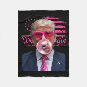 Trump Rosa Gles Bubblegum 4 Juli Amerikansk Fl Fleecefilt