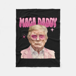 Trump Rosa Sungles Maga pappa Funny Trump 2024 Fleecefilt