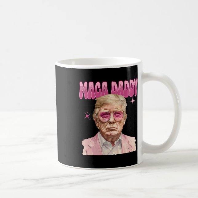 Trump Rosa Sungles Maga pappa Funny Trump 2024 Kaffemugg (Höger)