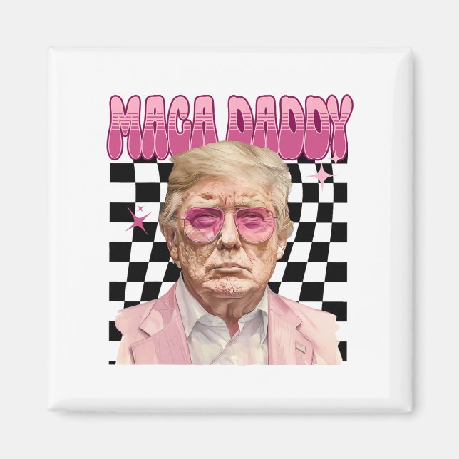 Trump Rosa Sungles Maga pappa Funny Trump 2024 Magnet (Framsidan)