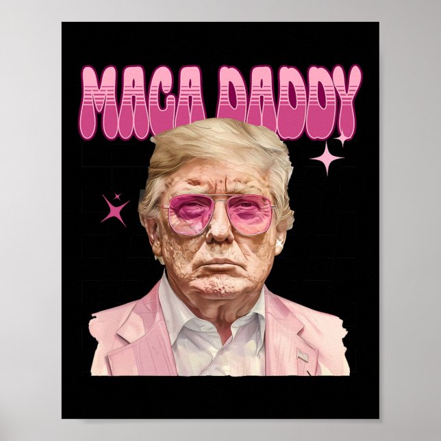 Trump Rosa Sungles Maga pappa Funny Trump 2024 Poster (Framsidan)