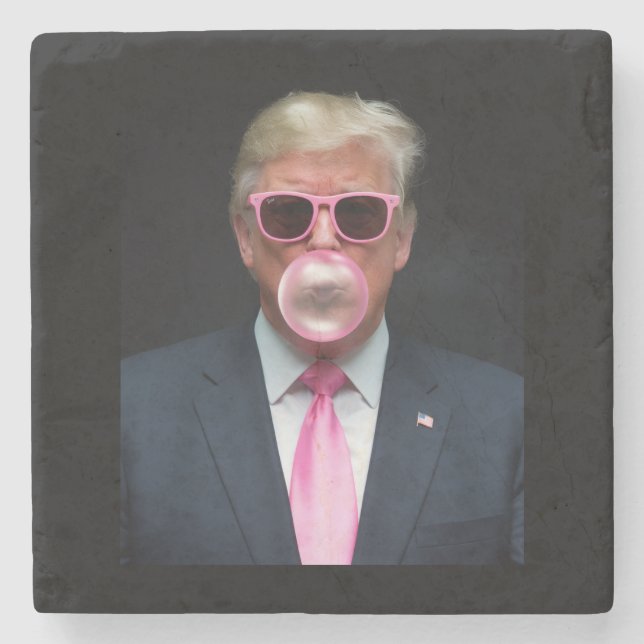 Trump Rosa Tuggummi President 47 USA Stenunderlägg (Framsidan)