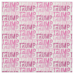 Trump Rosa Typography Fabric Tyg