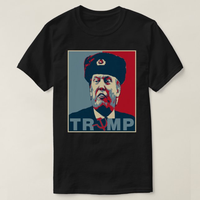 Trump Ryssland Poster Sticker T Shirt (Design framsida)