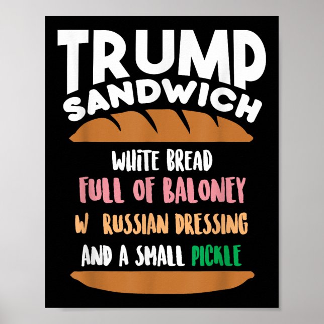 Trump Sandwich Anti-trump Impeachment Funny Poster (Framsidan)