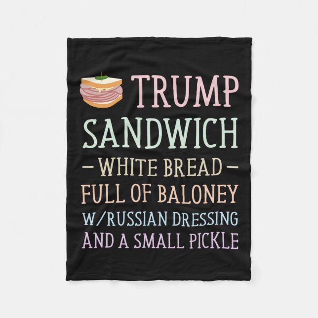Trump Sandwich Sign Funny Fleecefilt (Framsidan)