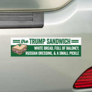 Trump Sandwich White Bread Fullt of Baloney Bildekal