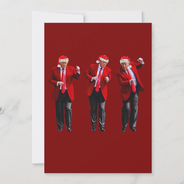 Trump Santa Hat Dance Gift, Donald Trump Dancing Julkort (Framsida)
