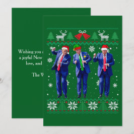 Trump Santa Hat Dance Grönt-julkort Julkort