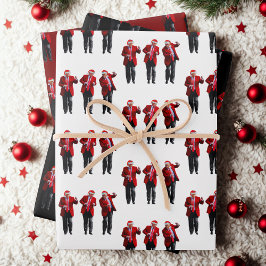 Trump Santa Hat Dance jul Black White