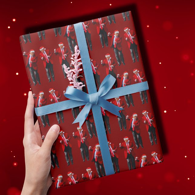 Trump Santa Hat Dance jul | Trump Dance Red Presentpapper (Skapare uppladdad)