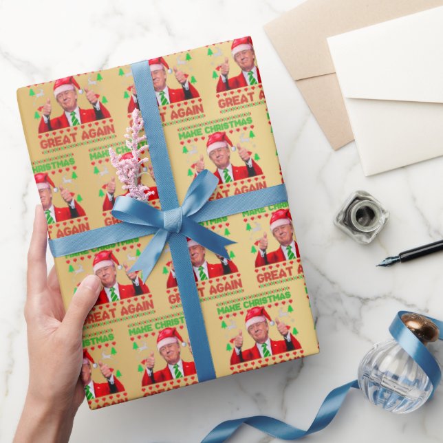 Trump Santa Hat - Gör jul Underbar igen Guld Presentpapper (Gifting)