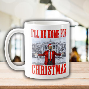 Trump Santa Hat Jag kommer hem till jul Kaffemugg
