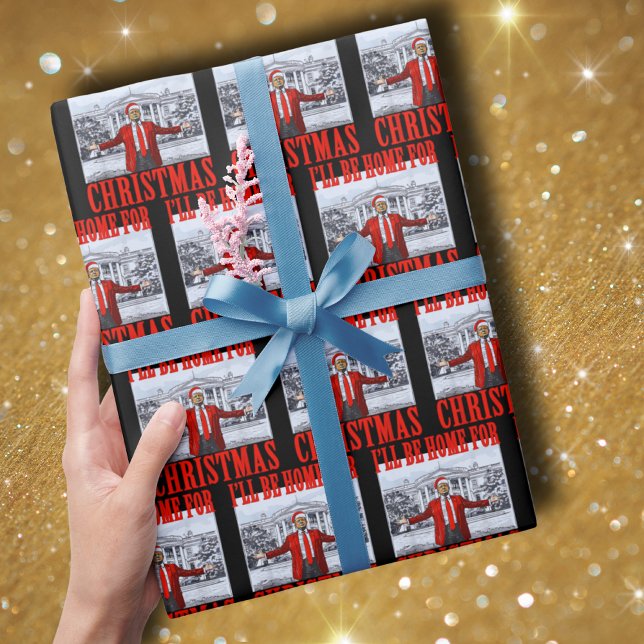 Trump Santa Hat | Jag kommer hem till jul Presentpapper (Skapare uppladdad)